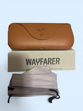 Ray-Ban Brown Wayfarer Sunglasses Case with Cleaning Cloth